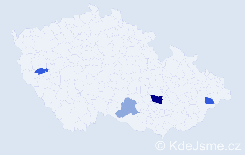Příjmení: 'Pavlonová', počet výskytů 13 v celé ČR