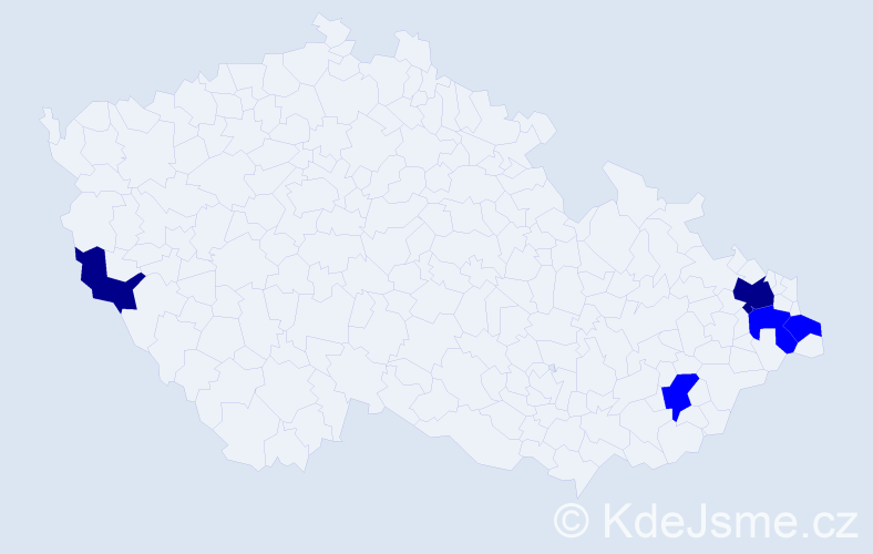 Příjmení: 'Podpleská', počet výskytů 7 v celé ČR