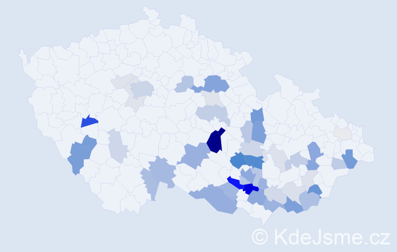 Příjmení: 'Podloucká', počet výskytů 127 v celé ČR
