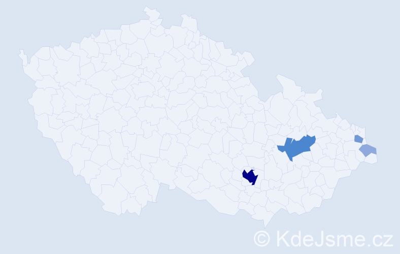 Příjmení: &#039;Eštvan&#039;, počet výskytů 12 v celé ČR
