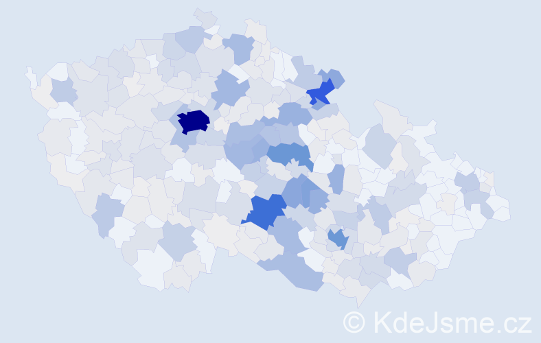 Příjmení: 'Zelený', počet výskytů 1723 v celé ČR