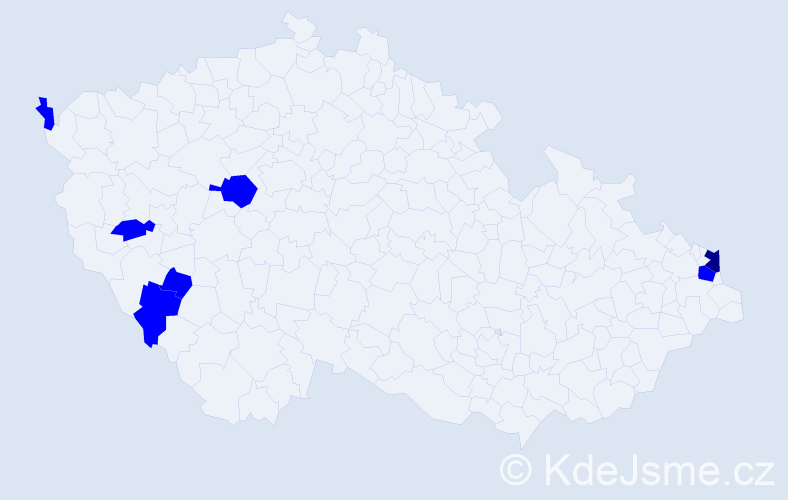 Příjmení: 'Bobula', počet výskytů 8 v celé ČR