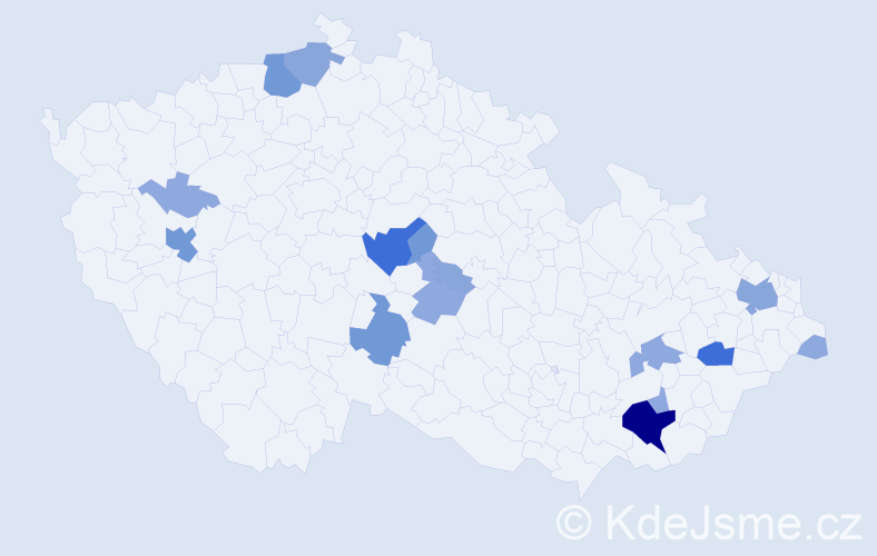 Příjmení: 'Bičánková', počet výskytů 42 v celé ČR