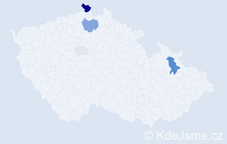 Příjmení: 'Hahnelová', počet výskytů 5 v celé ČR