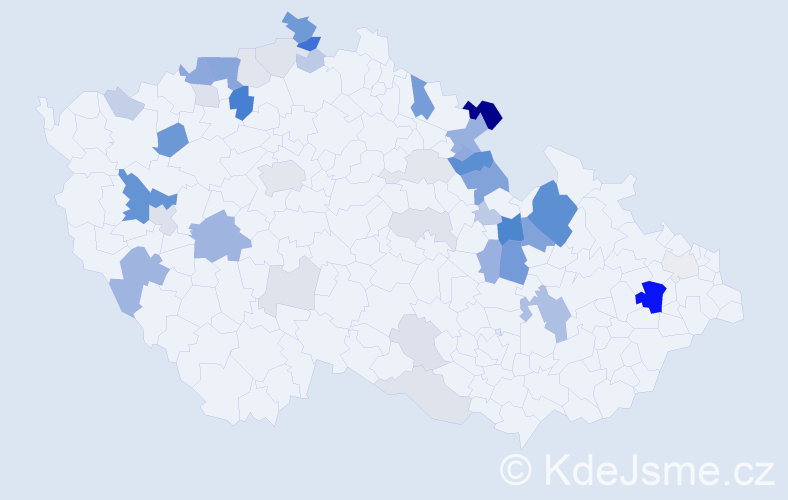 Příjmení: 'Klugová', počet výskytů 119 v celé ČR