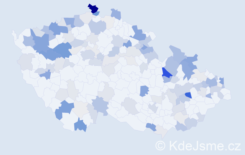 Příjmení: 'Kuruc', počet výskytů 356 v celé ČR