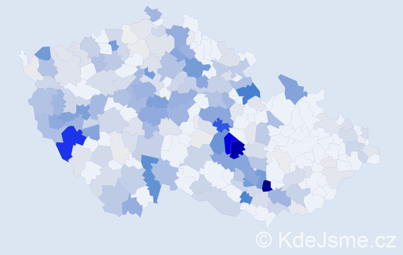 Příjmení: 'Paleček', počet výskytů 953 v celé ČR
