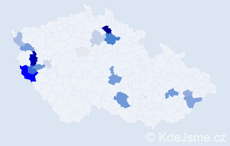 Příjmení: 'Paločko', počet výskytů 32 v celé ČR