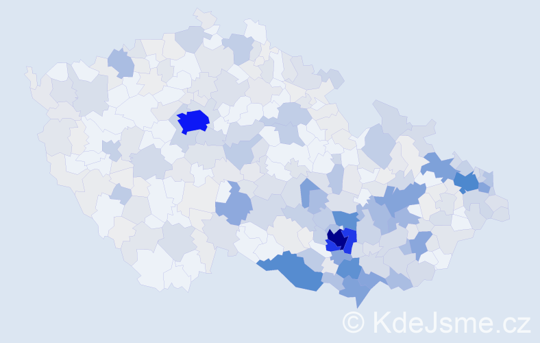 Příjmení: 'Buchta', počet výskytů 1807 v celé ČR