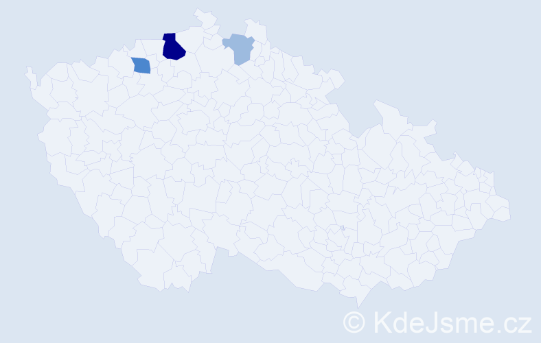 Příjmení: 'Kostyk', počet výskytů 7 v celé ČR