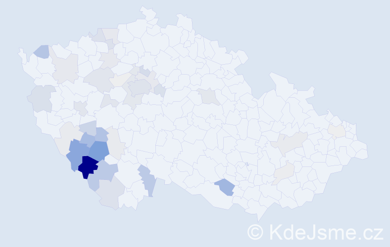 Příjmení: 'Kotál', počet výskytů 128 v celé ČR