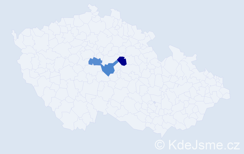 Příjmení: 'Forisek', počet výskytů 6 v celé ČR
