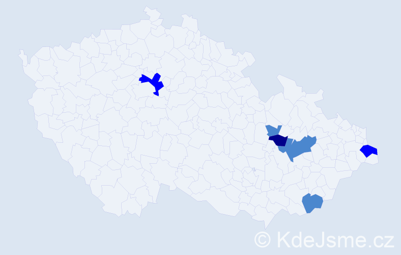 Příjmení: 'Halaksová', počet výskytů 10 v celé ČR