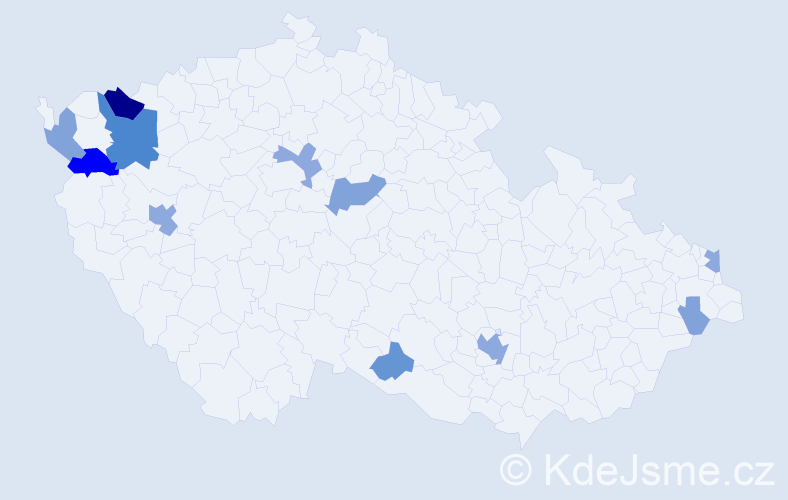 Příjmení: 'Kodajek', počet výskytů 31 v celé ČR