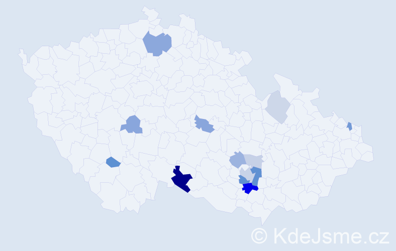 Příjmení: 'Cicálková', počet výskytů 29 v celé ČR