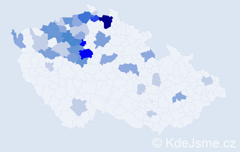 Příjmení: 'Grunclová', počet výskytů 115 v celé ČR