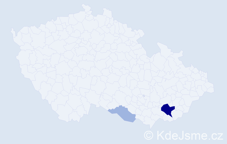 Příjmení: 'Zůfalá', počet výskytů 7 v celé ČR