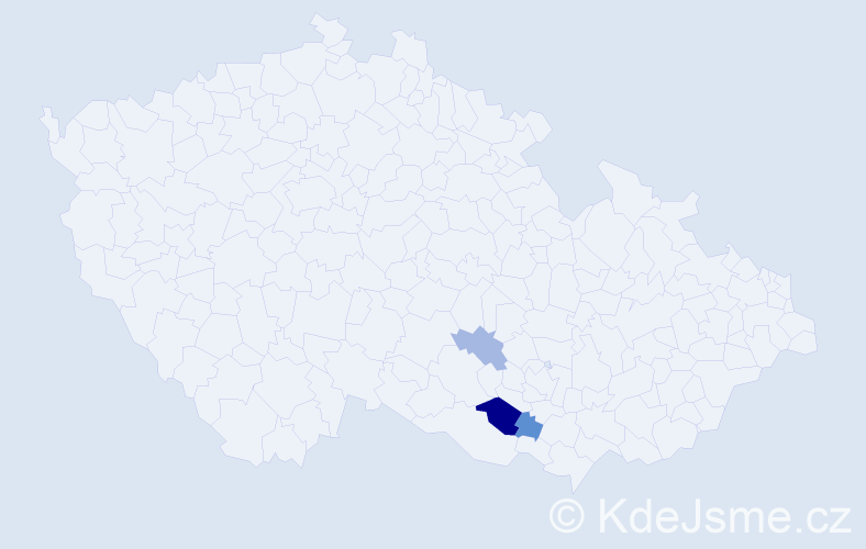 Příjmení: 'Reberníková', počet výskytů 6 v celé ČR
