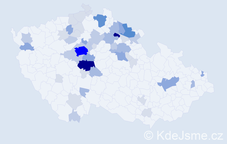 Příjmení: 'Barková', počet výskytů 160 v celé ČR