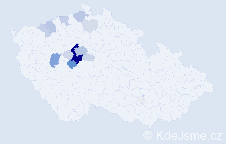 Příjmení: 'Volešáková', počet výskytů 58 v celé ČR