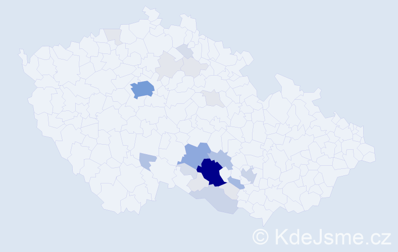 Příjmení: 'Bartejs', počet výskytů 90 v celé ČR