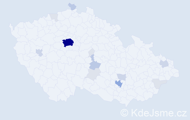 Příjmení: 'Kelly', počet výskytů 49 v celé ČR