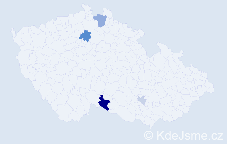 Příjmení: 'Dolezal', počet výskytů 4 v celé ČR