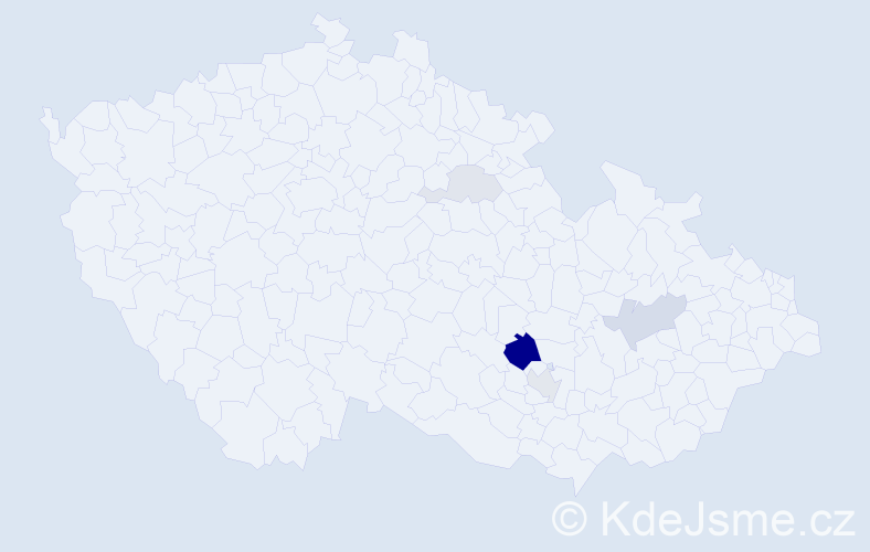 Příjmení: 'Podal', počet výskytů 14 v celé ČR