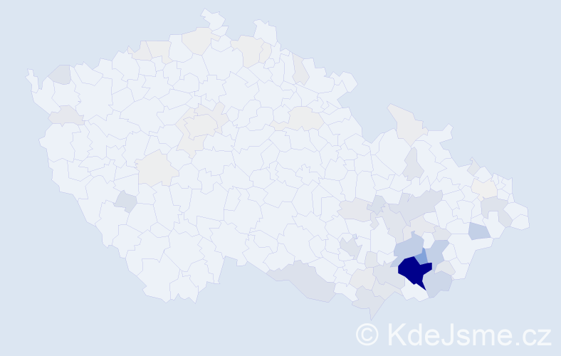 Příjmení: 'Omelková', počet výskytů 285 v celé ČR