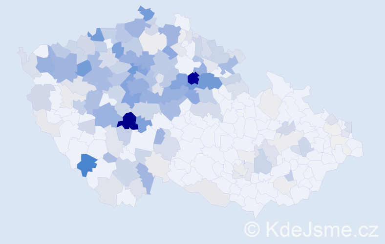 Příjmení: 'Pšeničková', počet výskytů 798 v celé ČR