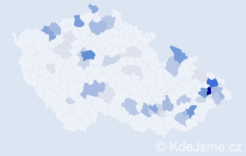Příjmení: 'Bár', počet výskytů 178 v celé ČR