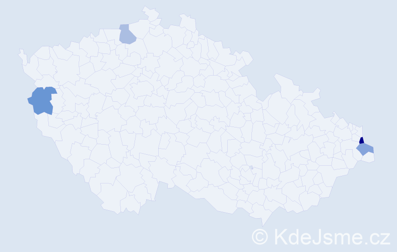 Příjmení: 'Kopaňák', počet výskytů 5 v celé ČR