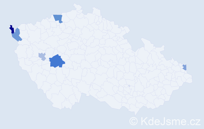 Příjmení: 'Paboučková', počet výskytů 8 v celé ČR