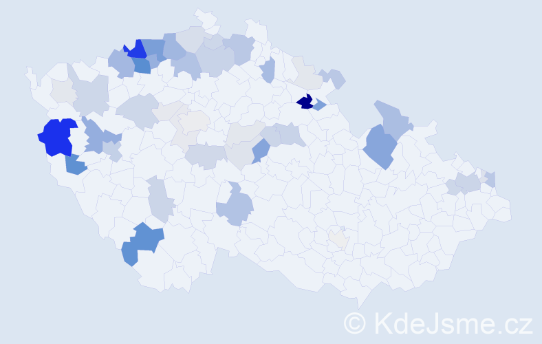 Příjmení: 'Tokar', počet výskytů 180 v celé ČR