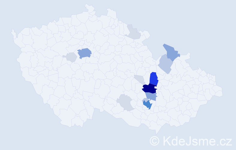 Příjmení: 'Kobelka', počet výskytů 59 v celé ČR