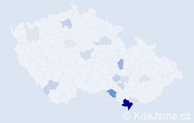 Příjmení: 'Ferbar', počet výskytů 51 v celé ČR