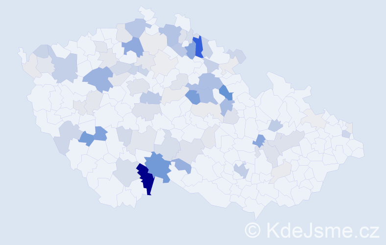 Příjmení: 'Hajnová', počet výskytů 265 v celé ČR