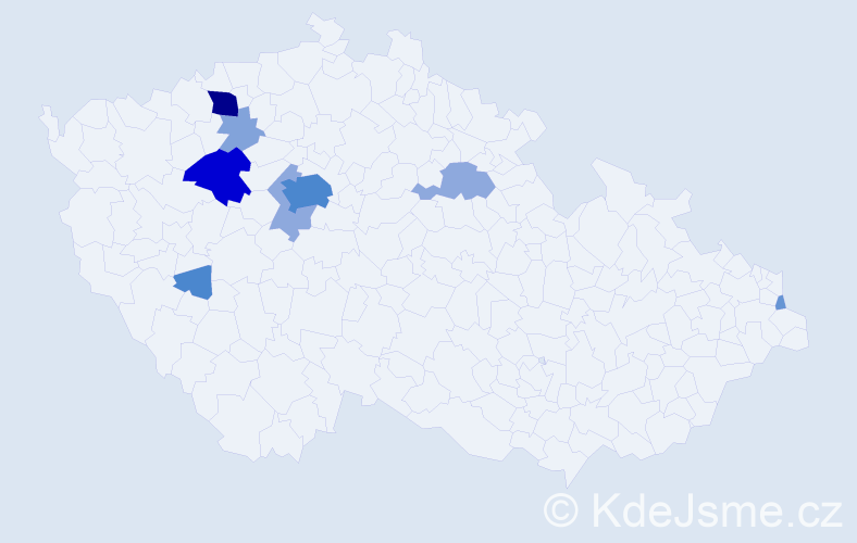 Příjmení: 'Táncoš', počet výskytů 30 v celé ČR
