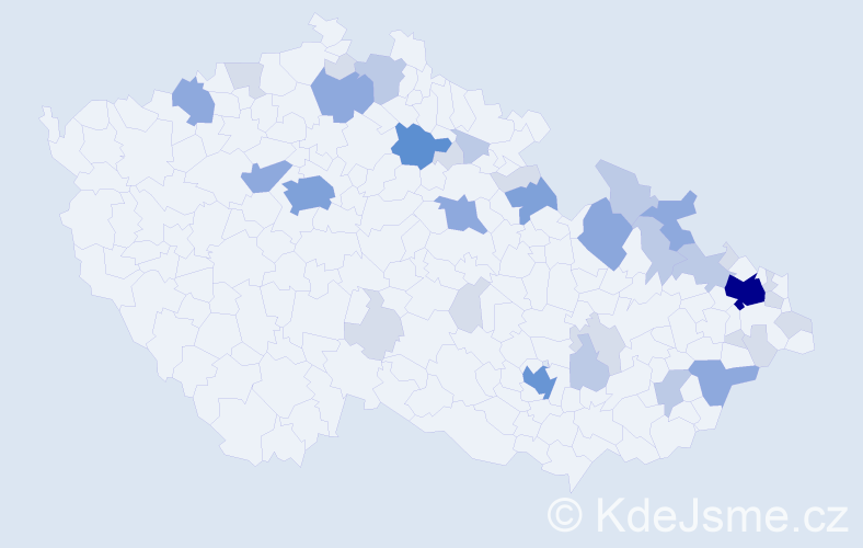 Příjmení: 'Dědicová', počet výskytů 93 v celé ČR