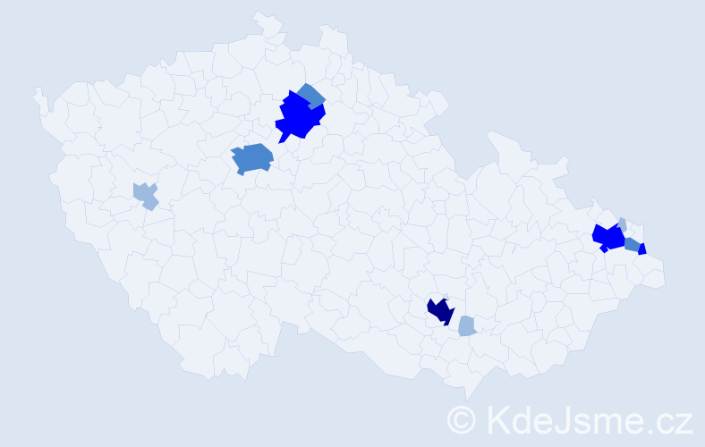 Příjmení: 'Döményová', počet výskytů 22 v celé ČR