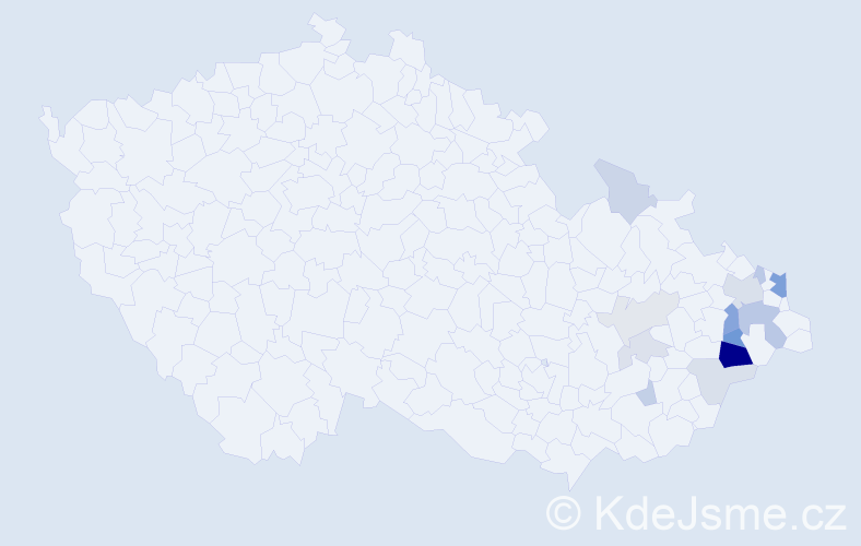 Příjmení: 'Krpelík', počet výskytů 34 v celé ČR