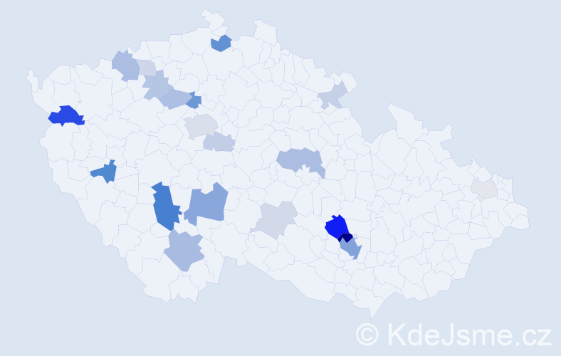 Příjmení: 'Fišáková', počet výskytů 56 v celé ČR