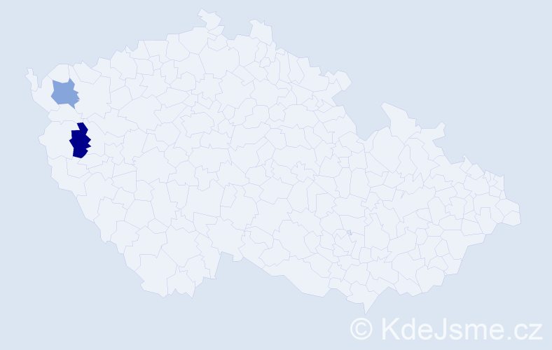 Příjmení: 'Kadešová', počet výskytů 2 v celé ČR