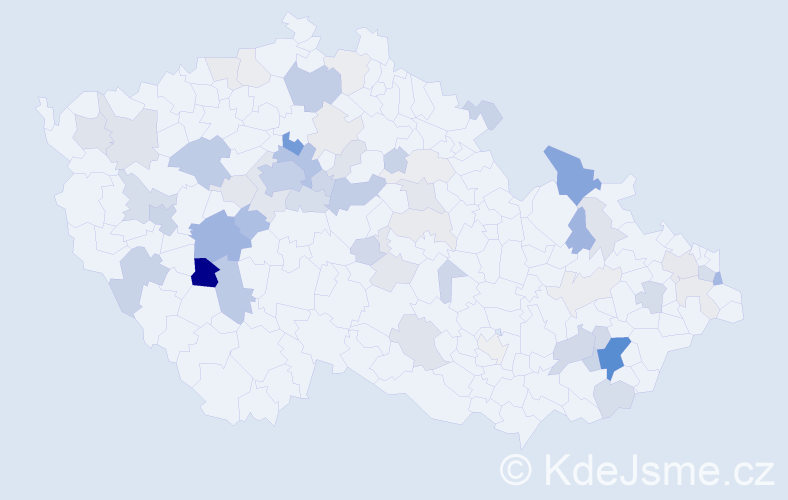 Příjmení: 'Dlabač', počet výskytů 192 v celé ČR