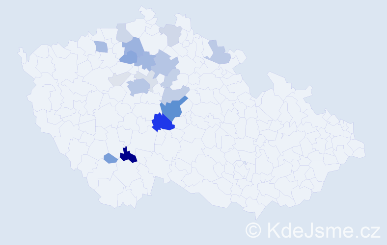 Příjmení: 'Dotlačil', počet výskytů 63 v celé ČR