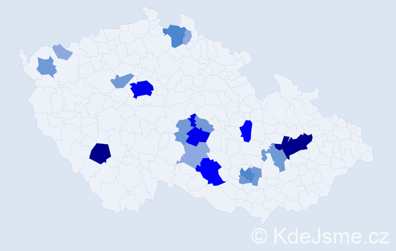 Příjmení: 'Mandl', počet výskytů 53 v celé ČR