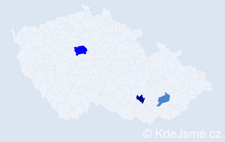 Příjmení: 'Petrilaková', počet výskytů 6 v celé ČR