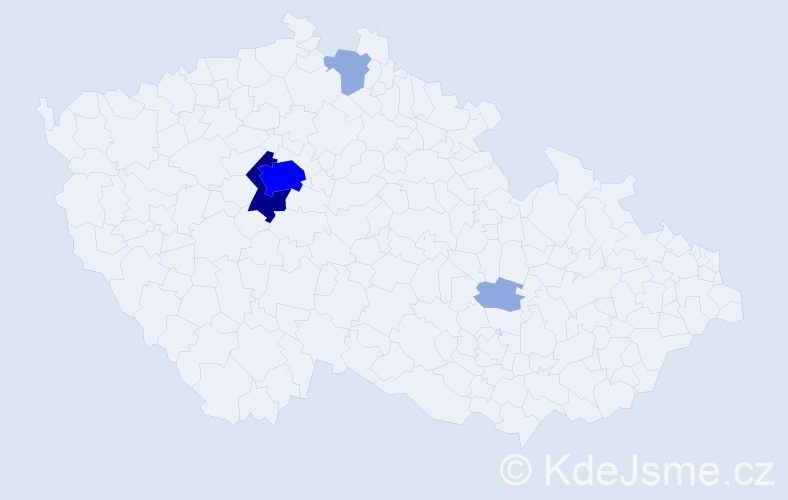 Příjmení: 'Lány', počet výskytů 11 v celé ČR