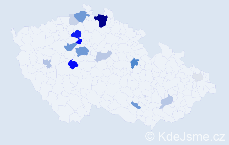 Příjmení: 'Vursta', počet výskytů 65 v celé ČR