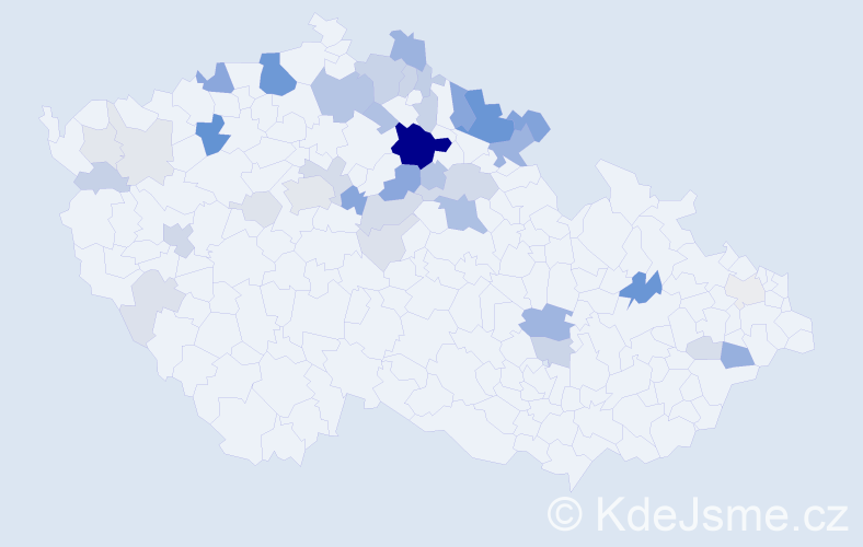 Příjmení: 'Roudný', počet výskytů 134 v celé ČR